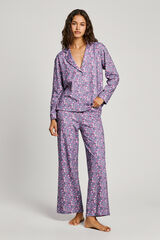 Pepe Jeans Conjunto de pijama camisero largo floral azul