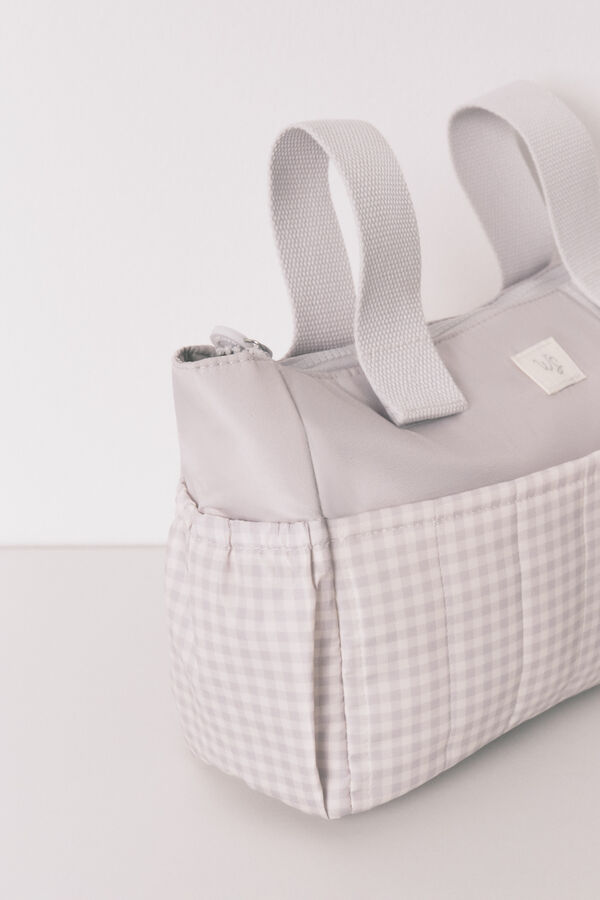 Women'secret Bolsa de nécessaire "maternity" média em xadrez cinza  cinzento