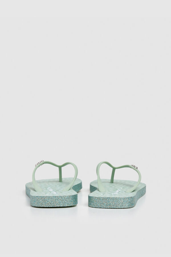 Pepe Jeans Chanclas cuadradas animal print verde