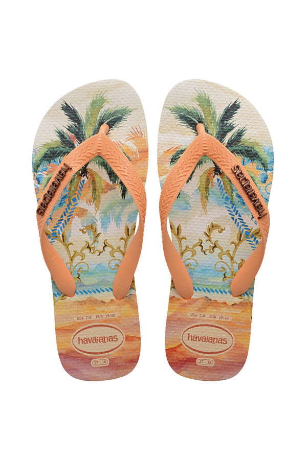 Havaianas Chinelos Hav. Top Tropicalia Vibes Laranja vermelho