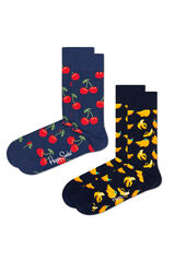 Happy Socks Pack de 2 pares de meias com cereja azul