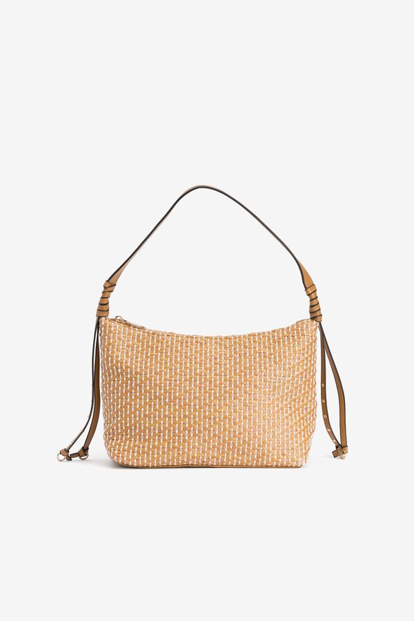 Vilanova Mala com efeito de palha bordada estampado
