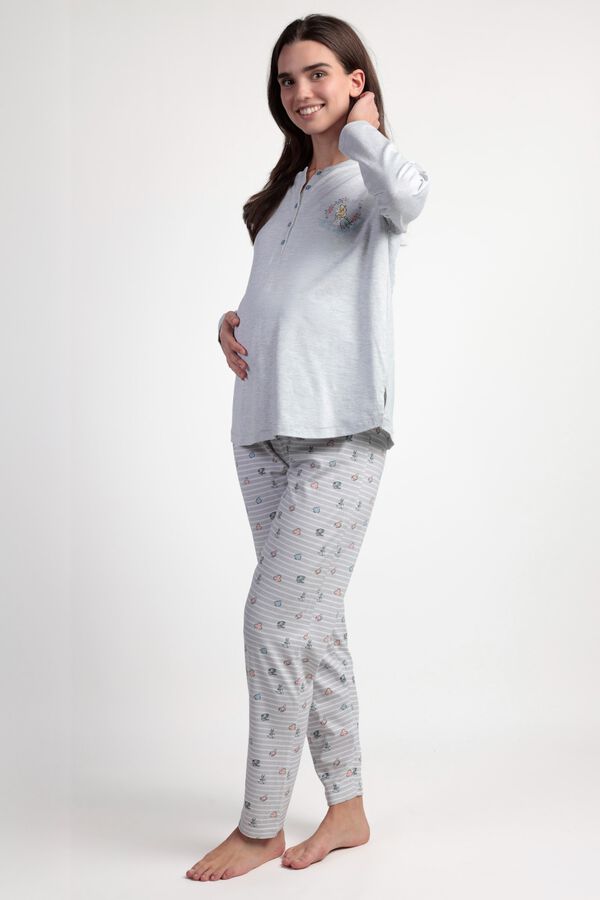 Admas Pijama Maternity Alicia cinzento