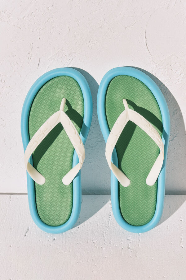 Women'secret Chinelo efeito blocos colorido azul