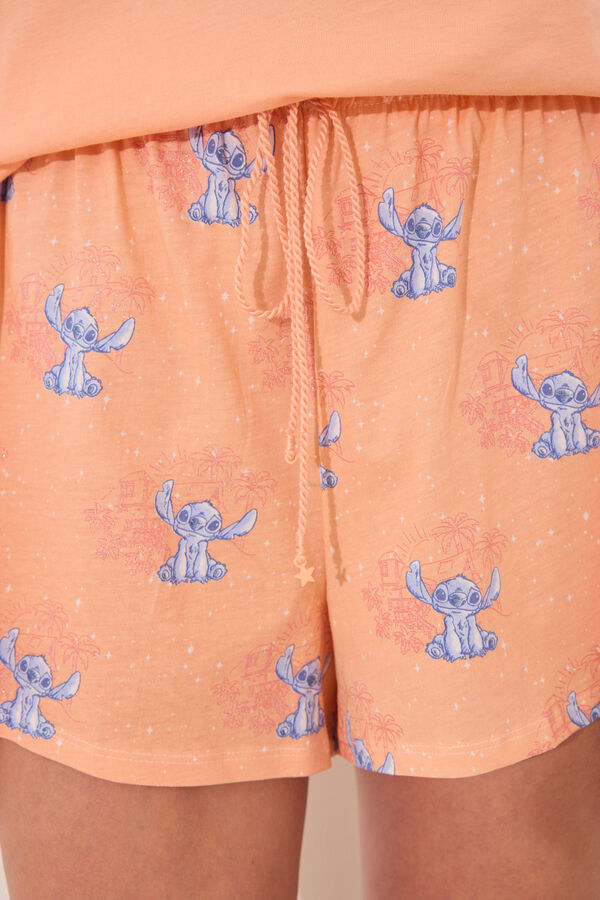 Women'secret Pijama curto laranja com alças Lilo & Stitch vermelho