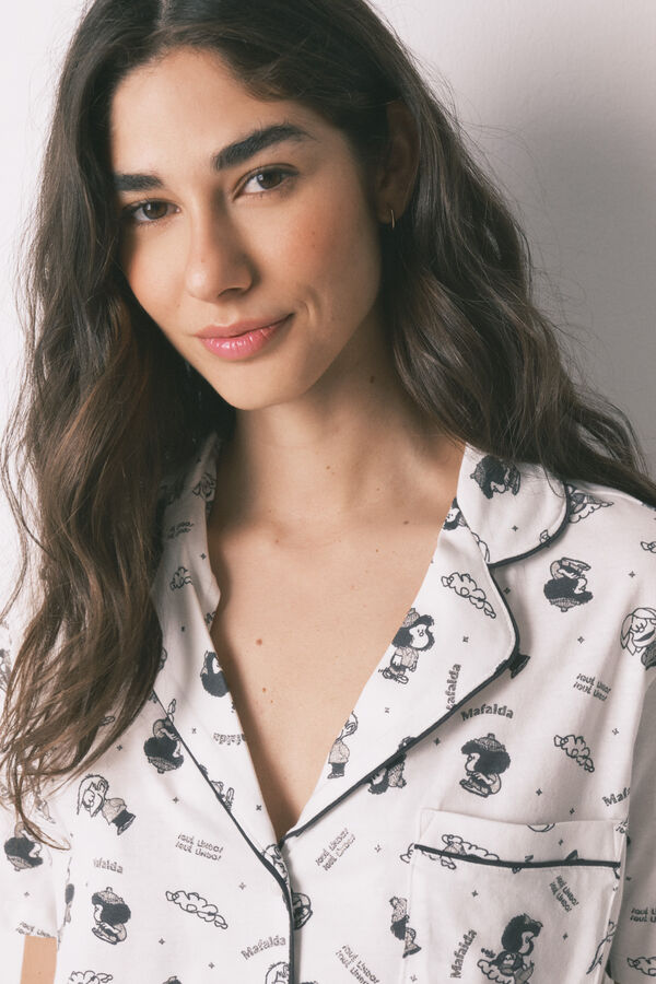 Women'secret Pijama camiseiro em 100% algod&atilde;o branco O Principezinho branco