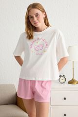 Trendyol Conjunto de pijama curto &agrave;s riscas rosa