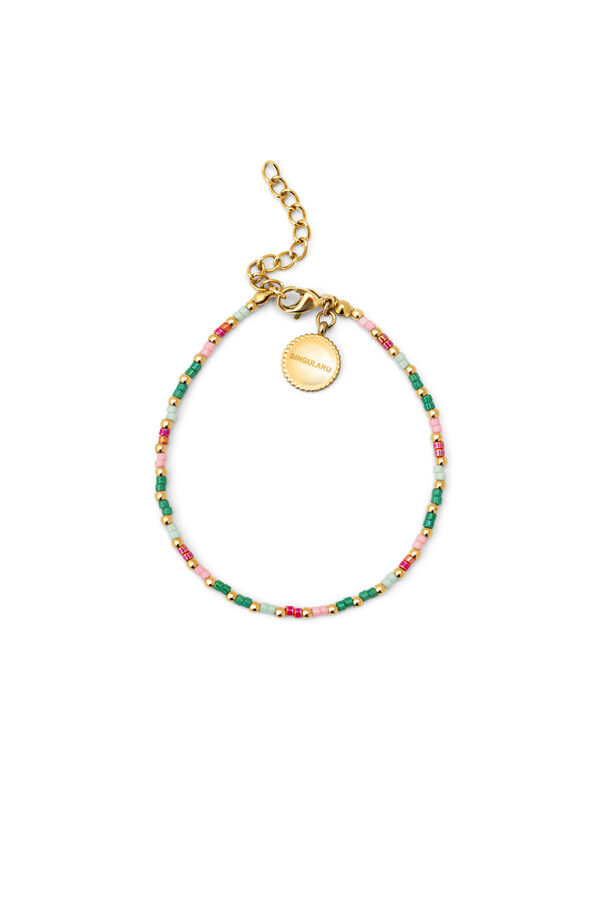 Singularu Pulseira Vidal Colors em A&ccedil;o Dourado estampado