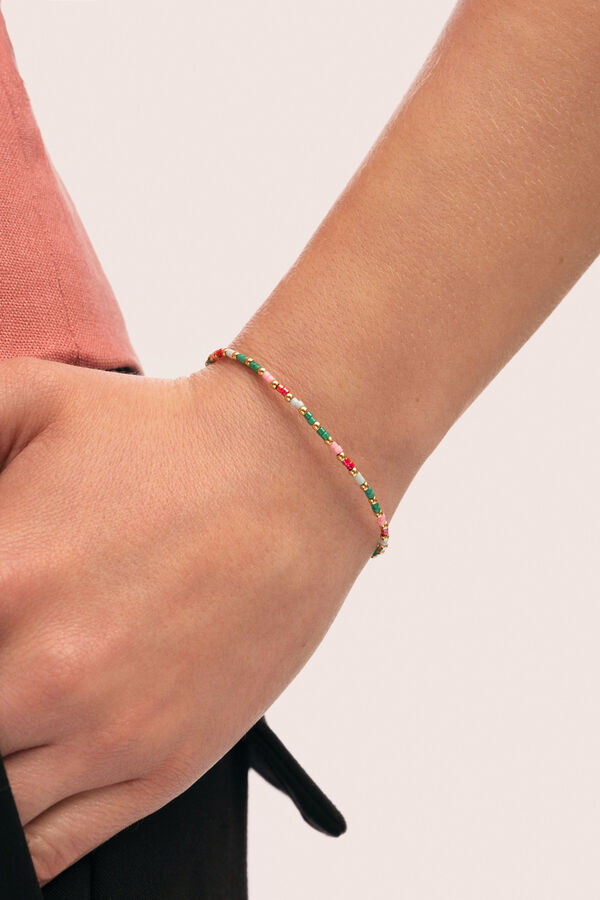 Singularu Pulseira Vidal Colors em A&ccedil;o Dourado estampado