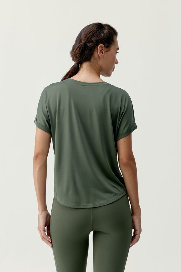 Born Living Yoga T-shirt Azami Kaki Leaft S caqui