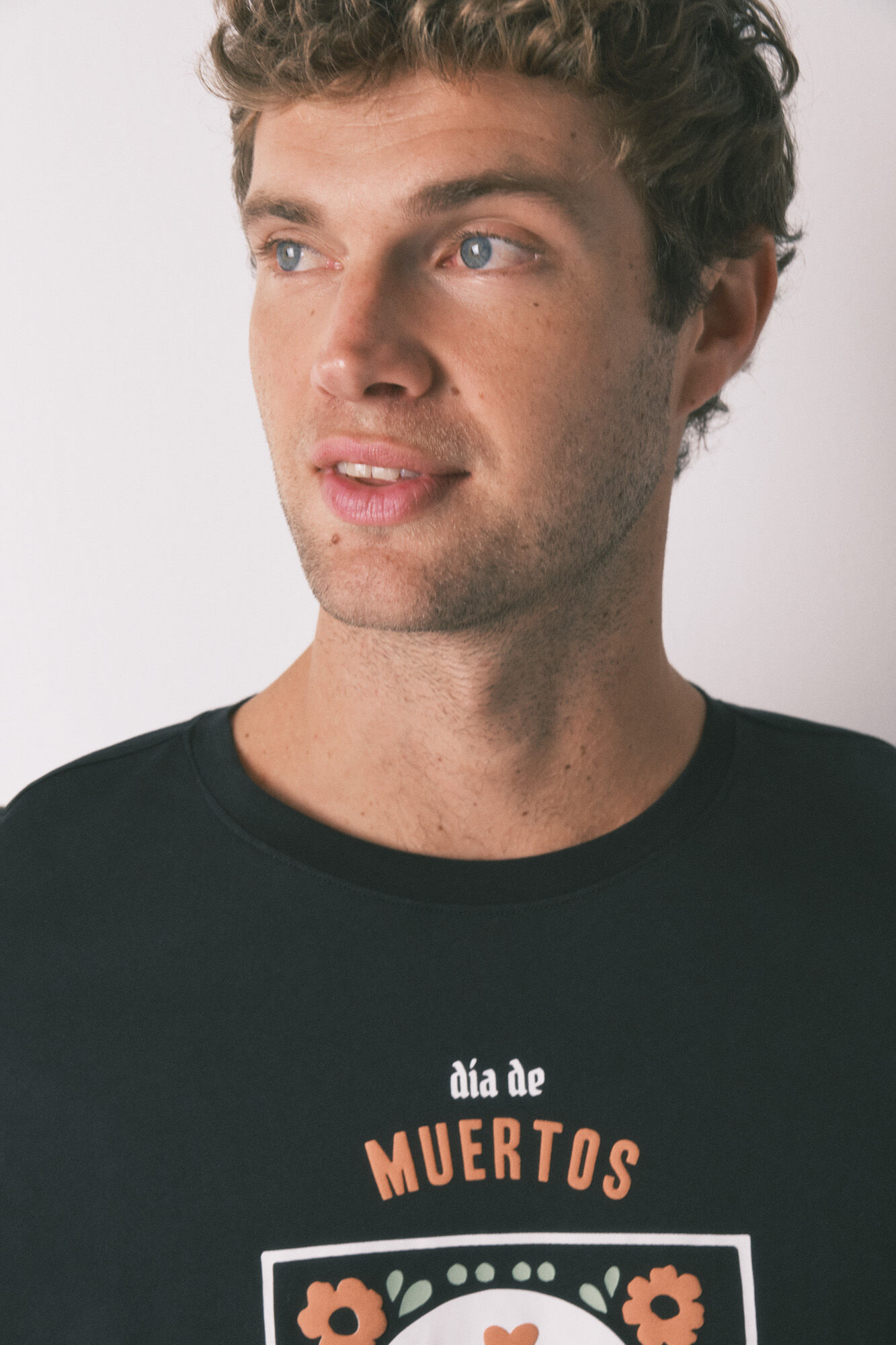 Women'secret Pijama largo 100% algod&oacute;n "D&iacute;a de muertos" negro