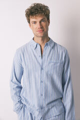 Women'secret Pijama camiseiro riscas masculinas 100% algodão azul