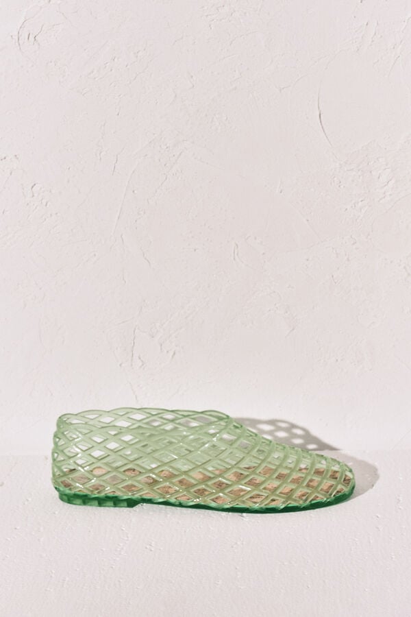Women'secret Sand&aacute;lias jelly com efeito rede verde verde
