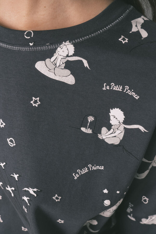 Women'secret Pijama comprido em 100% algod&atilde;o cinza O Principezinho cinzento