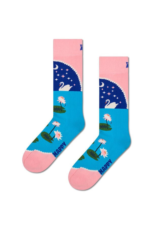 Happy Socks Meia do Lago dos Cisnes rosa
