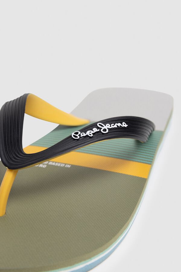 Pepe Jeans Chinelos de riscas multicolor bege