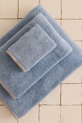 Textura Toalla ba&ntilde;o pespunte decorativo azul