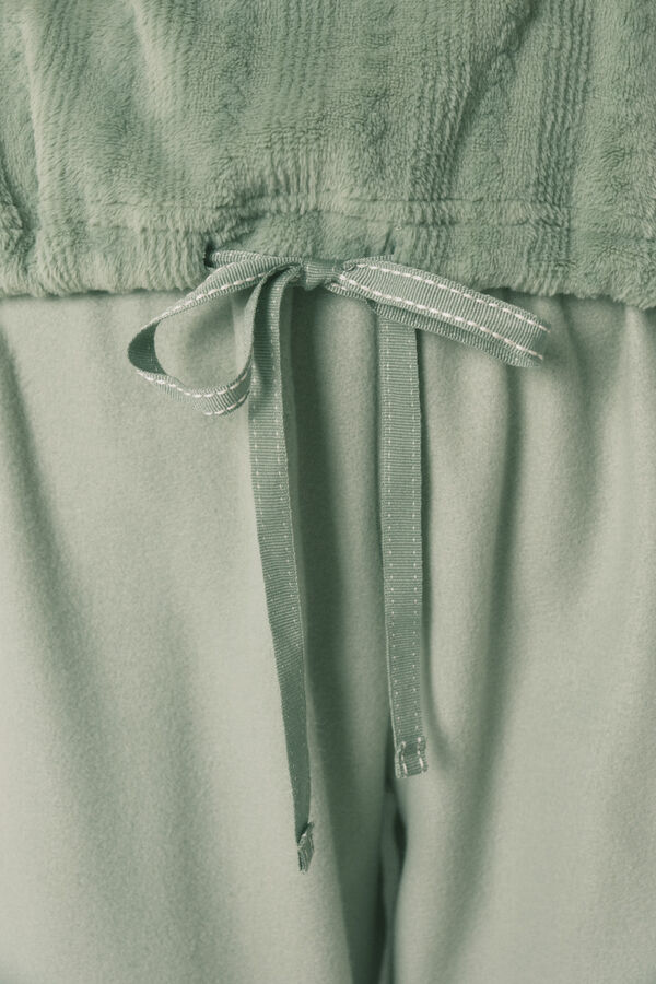 Women'secret Pijama comprido polar verde verde