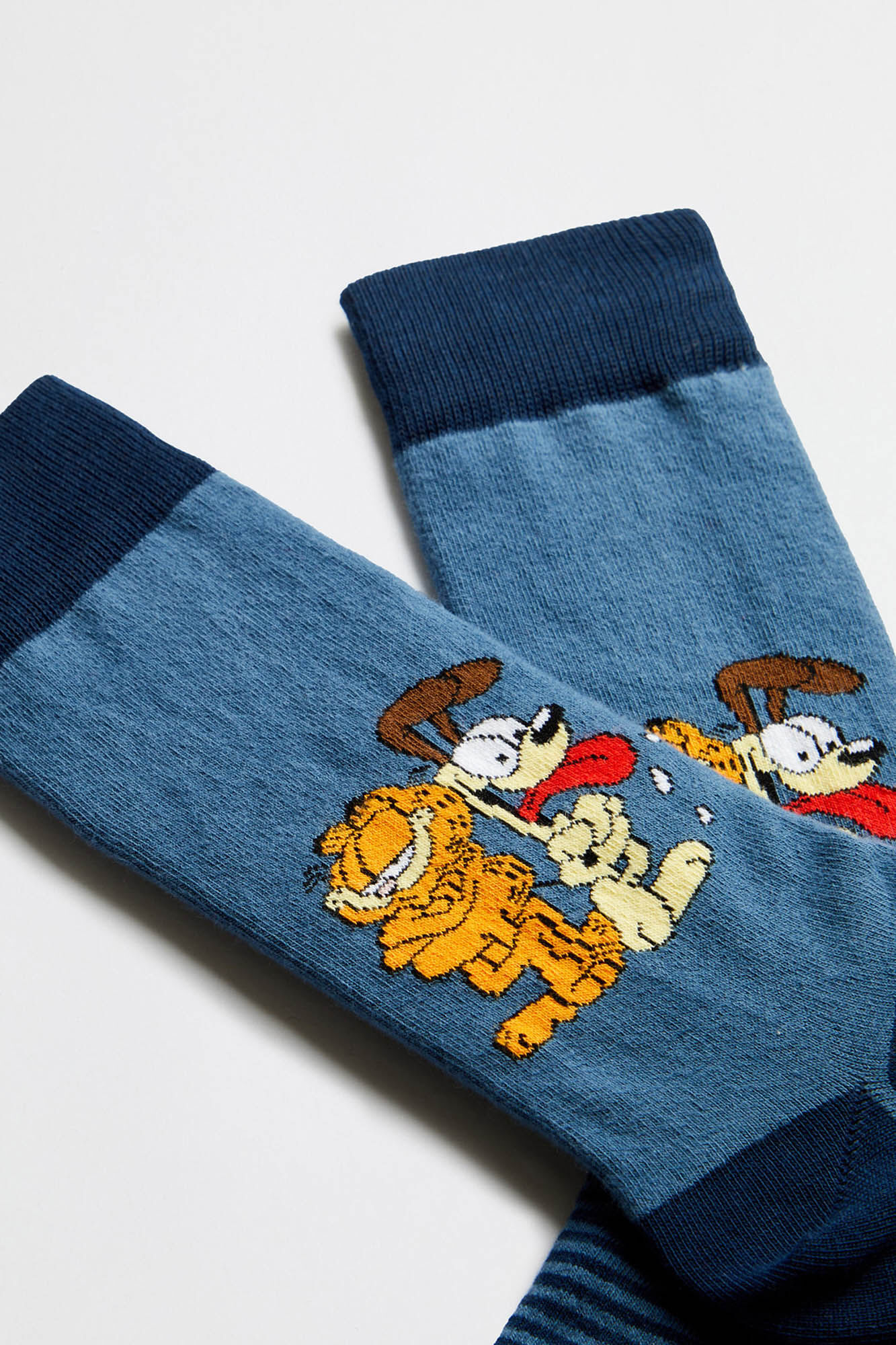 Besocks Meias altas Garfield Besocks em algod&atilde;o org&acirc;nico na cor azul