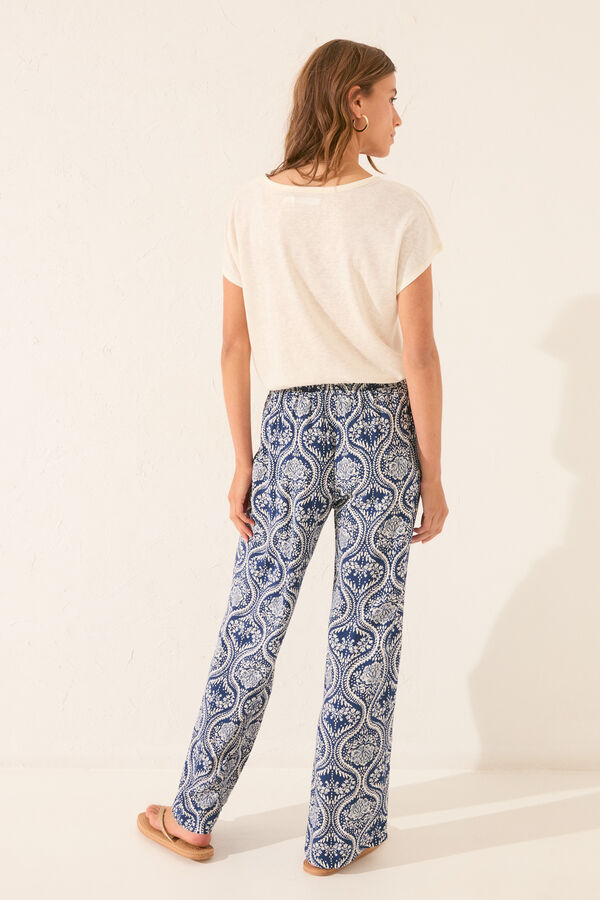 Women'secret Calça comprida estampado azul