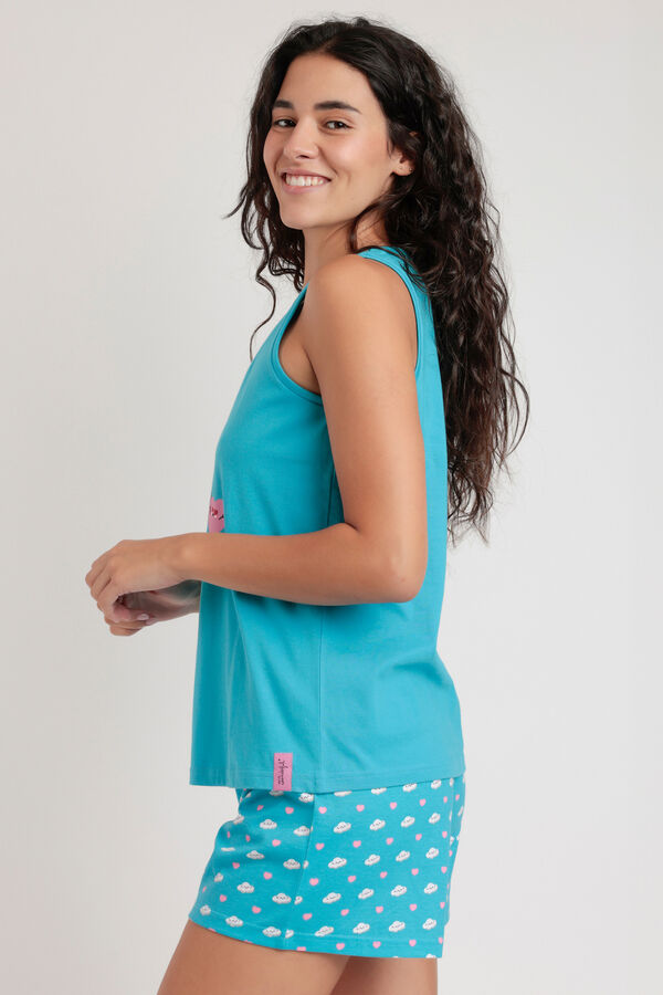 Mr. Wonderful Pijama curto mangas Eu tenho um Sr. Maravilhoso azul
