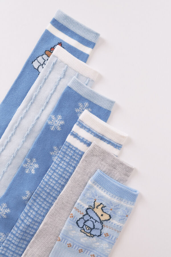 Women'secret Pacote com 6 meias longas de algod&atilde;o do Snoopy estampado