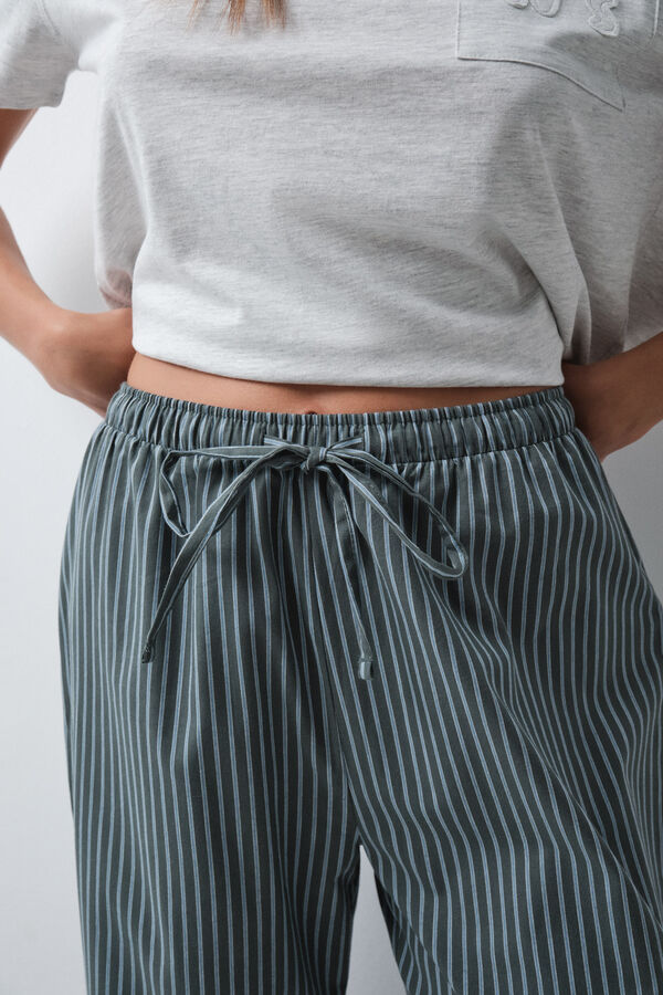 Women'secret Cal&ccedil;a comprida de riscas verde verde