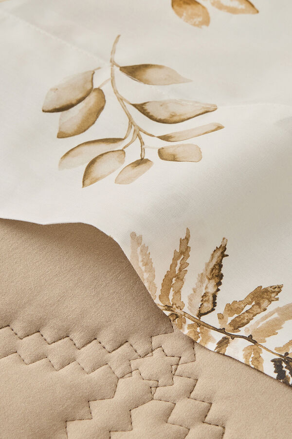 Textura Sábana algodón hojas en rama estampado