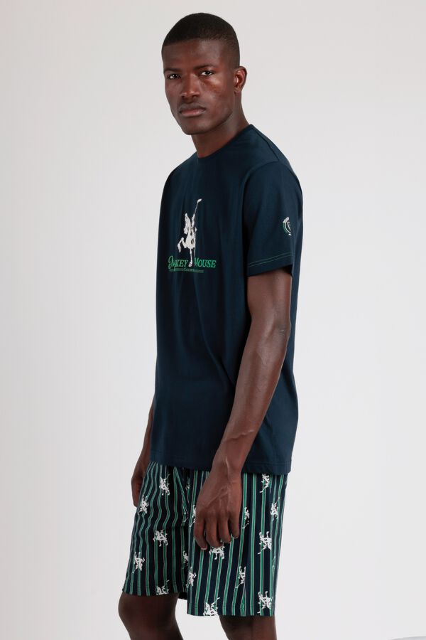 Admas Pijama curto Polo Mickey Mouse &agrave;s riscas azul