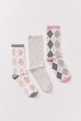 Women'secret Pack 3 calcetines largos rombos  estampado