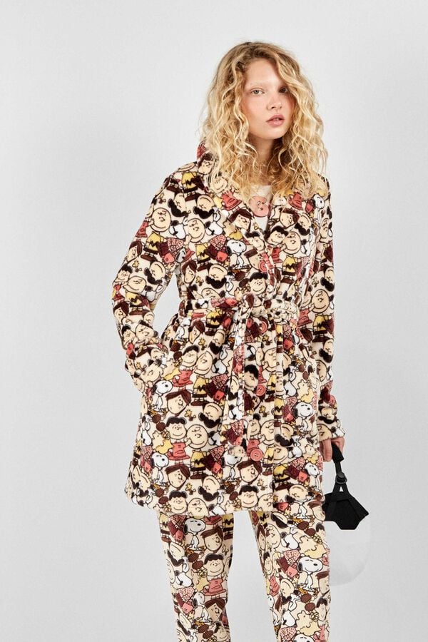 Gisela Robe abotoada estampado Snoopy branco