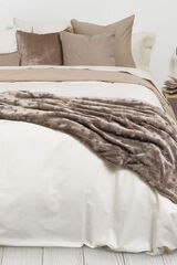 Textura Capa nórdica algodão percal reversível. Cama 180-200 cm. bege