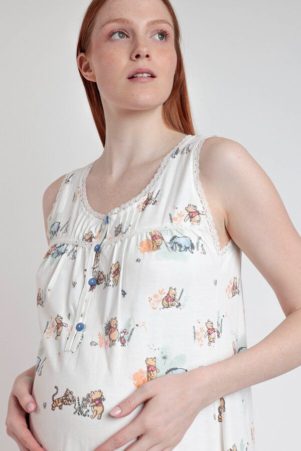 Admas Camisa de dormir maternity Winnie the Pooh bege