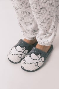 Women'secret Chinelos de quarto de borrego cinza Moomin