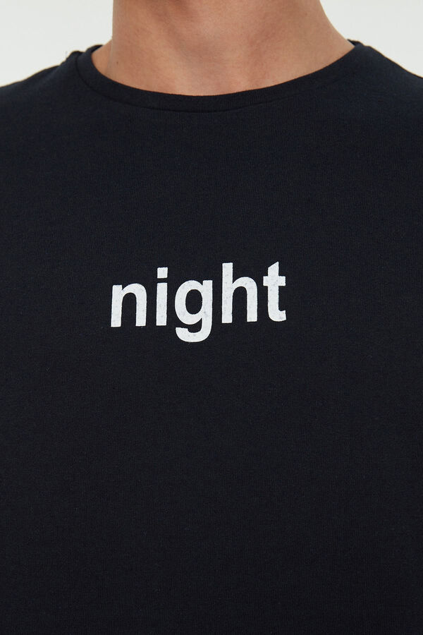 Trendyol Conjunto de pijama estampado regular fit em cinza  azul