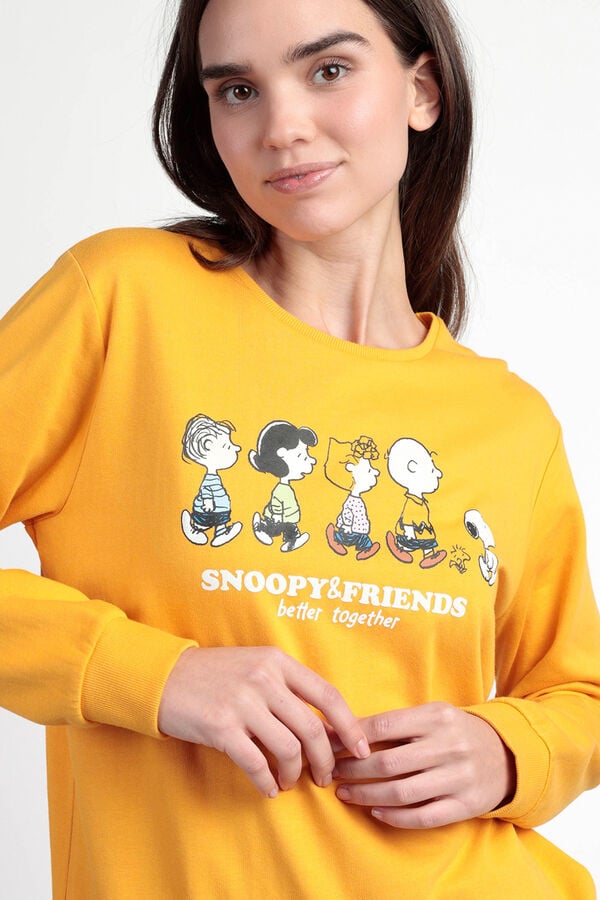 Admas Pijama de sweatshirt Snoopy e seus amigos estampado