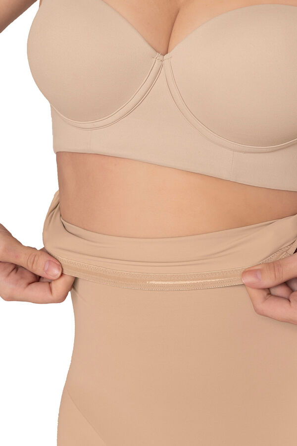 Leonisa Short media pierna tiro extra alto, levanta gl&uacute;teos beige