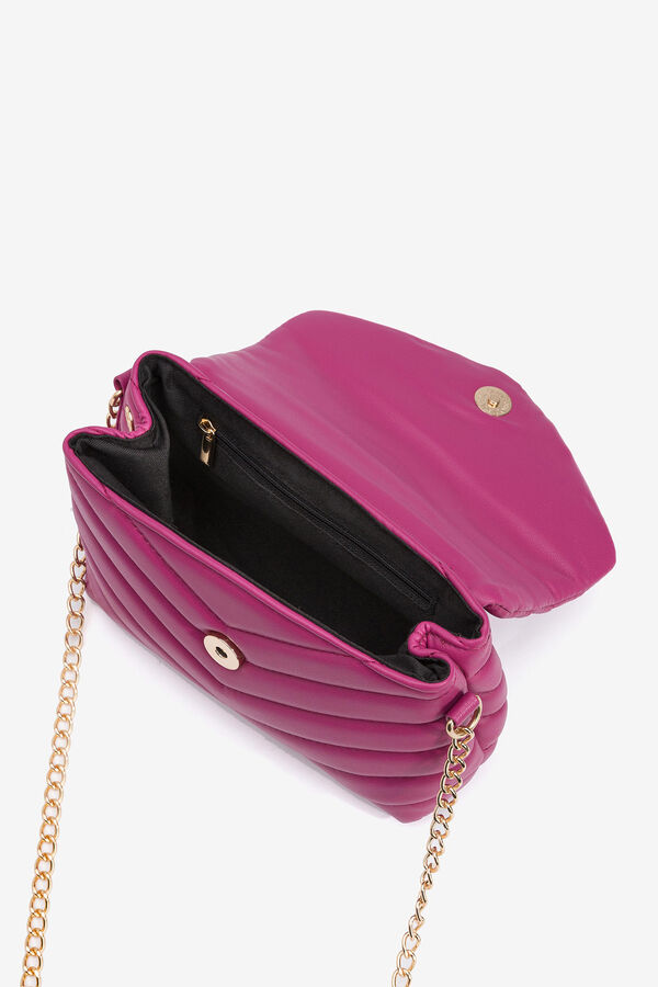 Womensecret Bolsa de ombro acolchoada com aba rosa