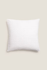 Textura Capa coxim algodão jacquard branco