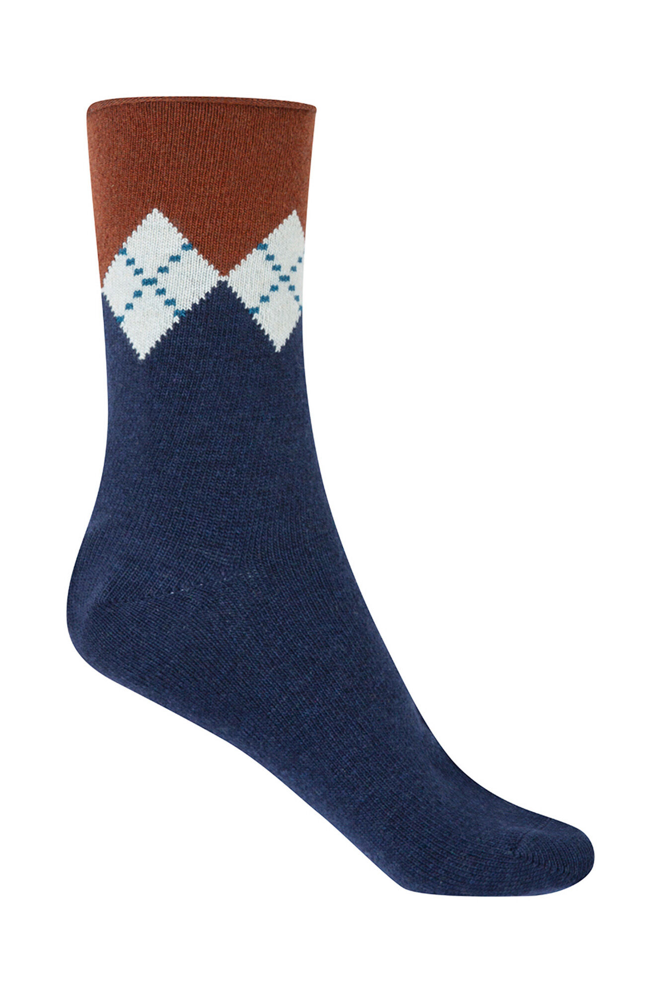 Punto Blanco Meias curtas de l&atilde; de caxemira com padr&atilde;o de diamante 