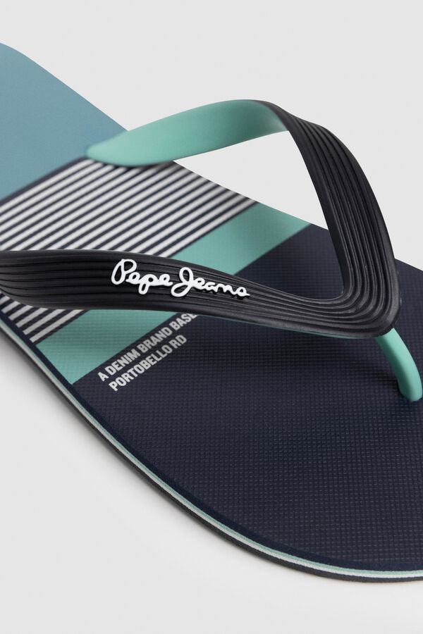 Pepe Jeans Chinelos de riscas multicolor cinzento
