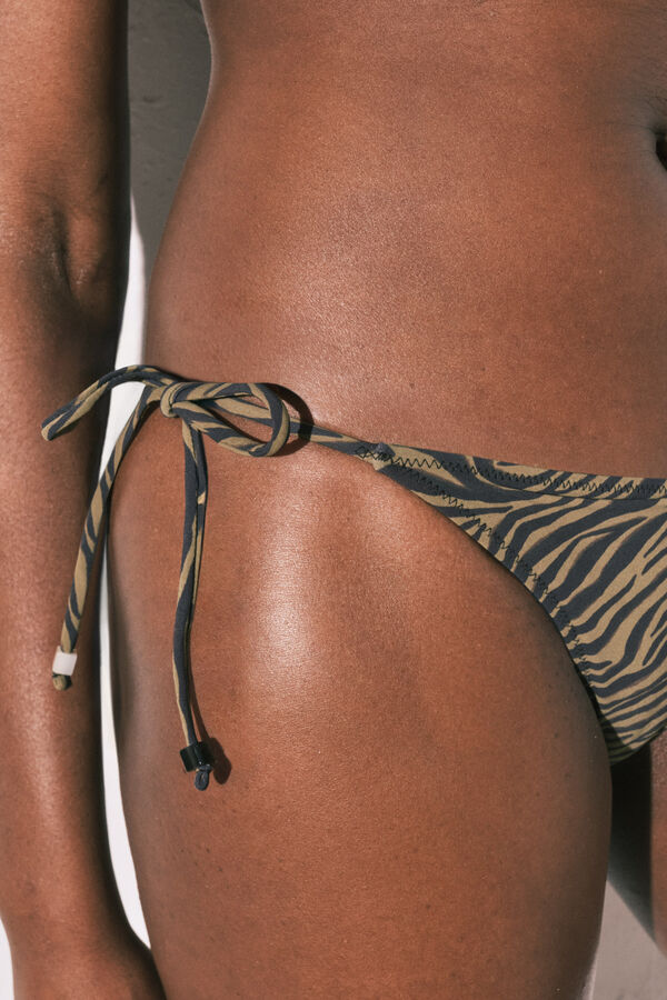 Women'secret Cuecas de biqu&iacute;ni brasileiras estampado zebra preto