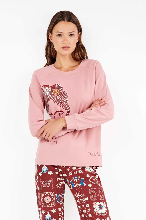 Gisela Conjunto de pijama malha Frida Kahlo rosa