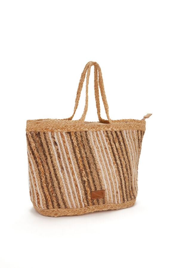 Abbacino Capazo de rafia print rayas marr&oacute;n marr&oacute;n