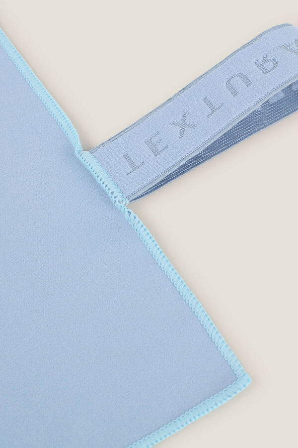 Textura Toalha leve de microfibra azul