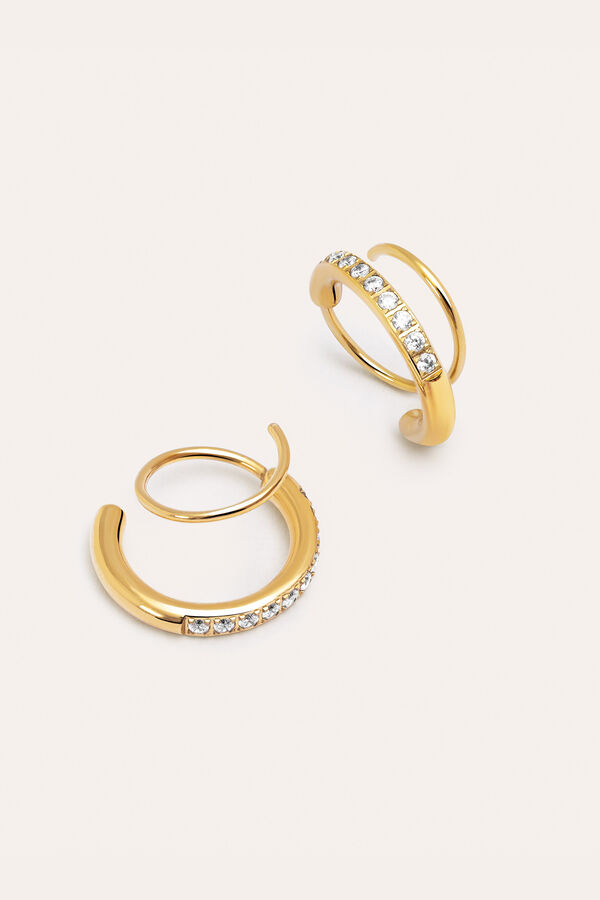 Singularu Gold Plated Steel Swirl Earrings printed