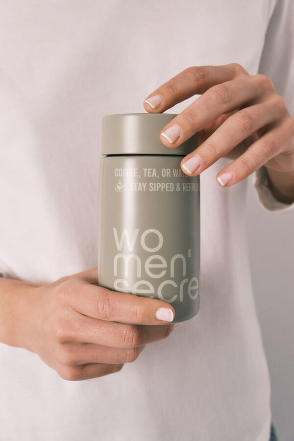 Women'secret Garrafa com logo em metal verde verde