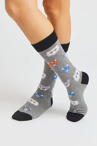 Besocks Organic cotton knee-high socks with cats