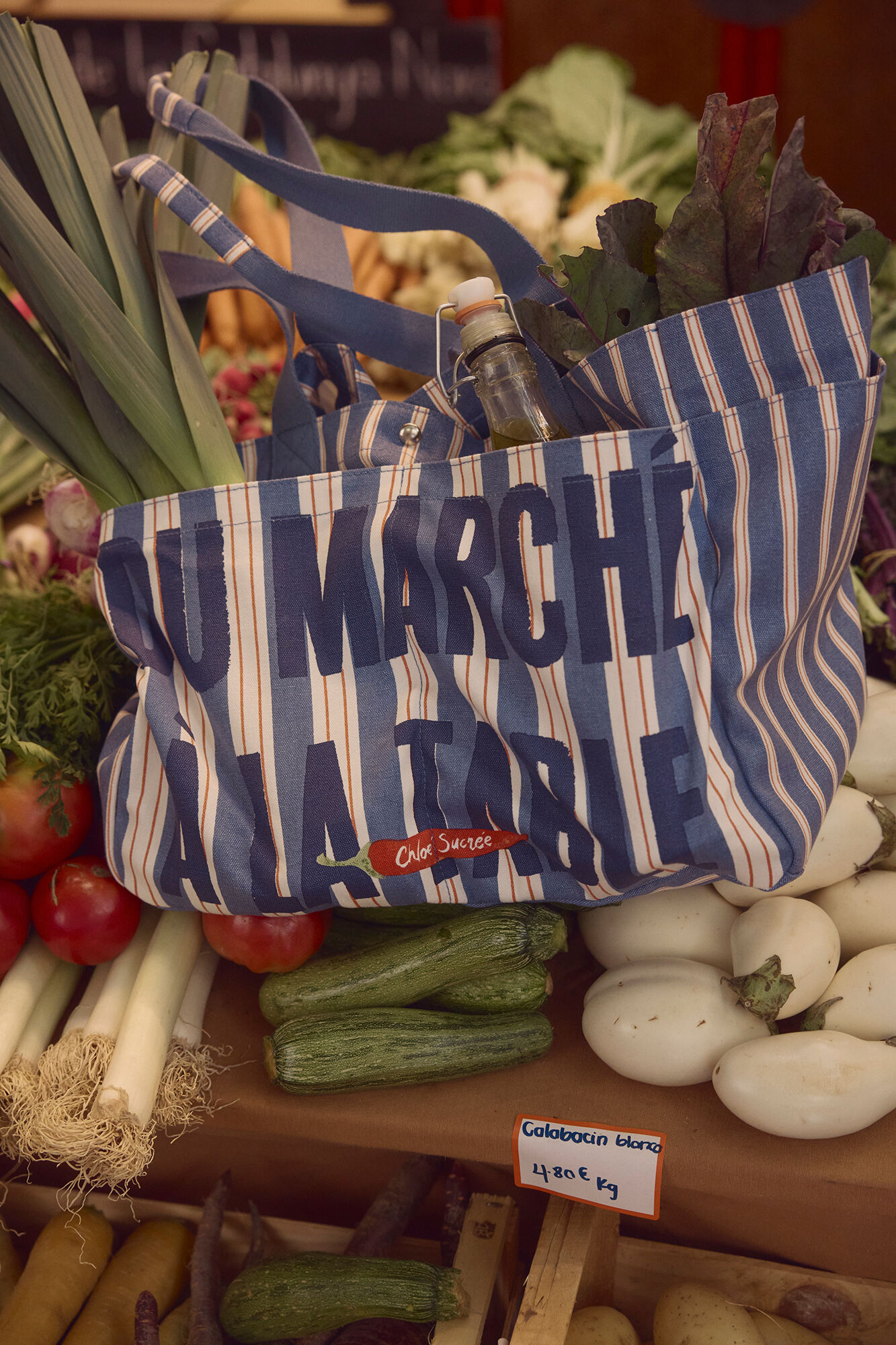 Women'secret Mala tote bag em algod&atilde;o estampado &agrave;s riscas