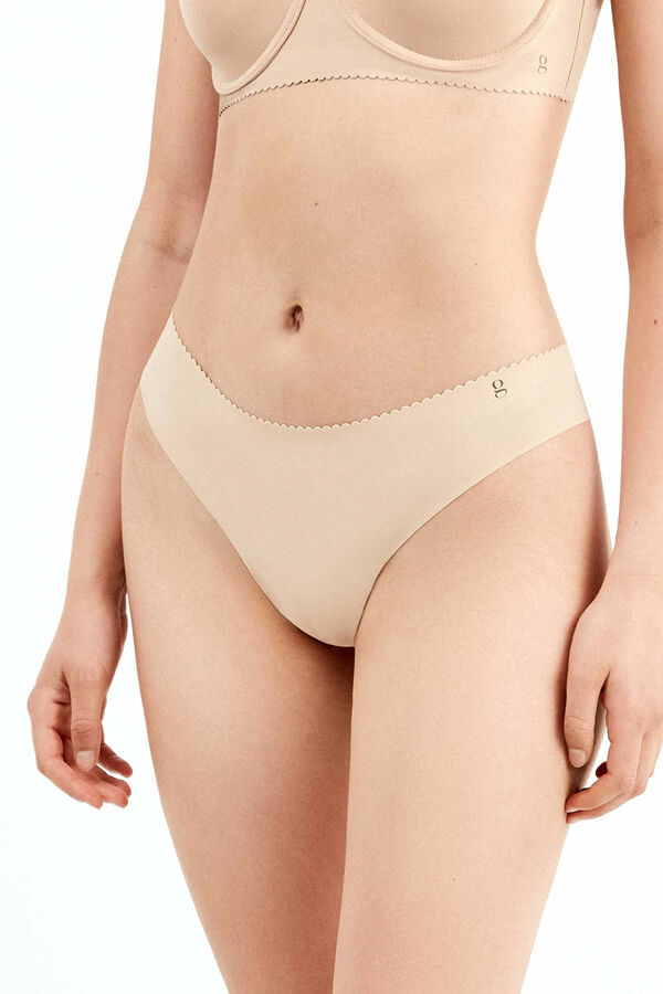Gisela Cueca fio dental invis&iacute;vel em microfibra cru